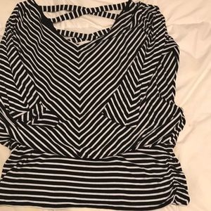 Black/White stripe 3/4 length shirt